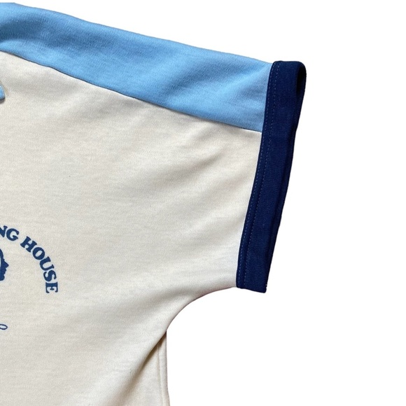 Vintage 1970s Champion “The Sporting House” Collared V Neck Ringer Tee - Picture 2 of 8